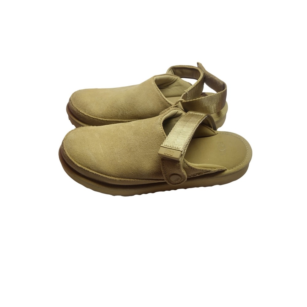 UGG GoldenCoast Clog Mustard Seed Tan Suede Adjustable Strap Sandals Size 4 - Picture 1 of 10